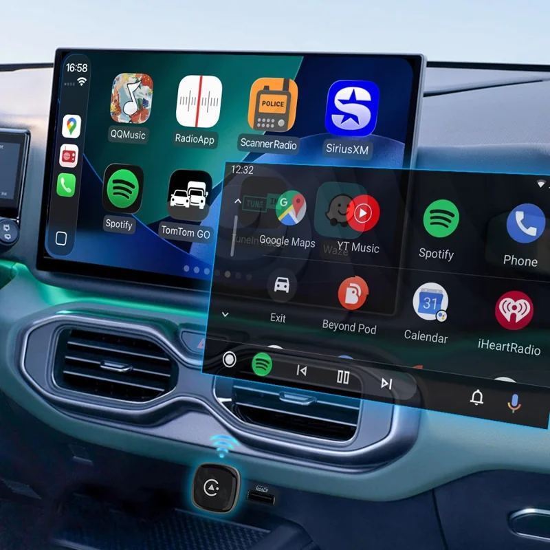 Mini Ultra 5 Wireless CarPlay Android Auto Adapter Konvertiert werkseitige Kabelverbindung in kabellose USB-Plug-and-Play-Car-Play-Dongle
