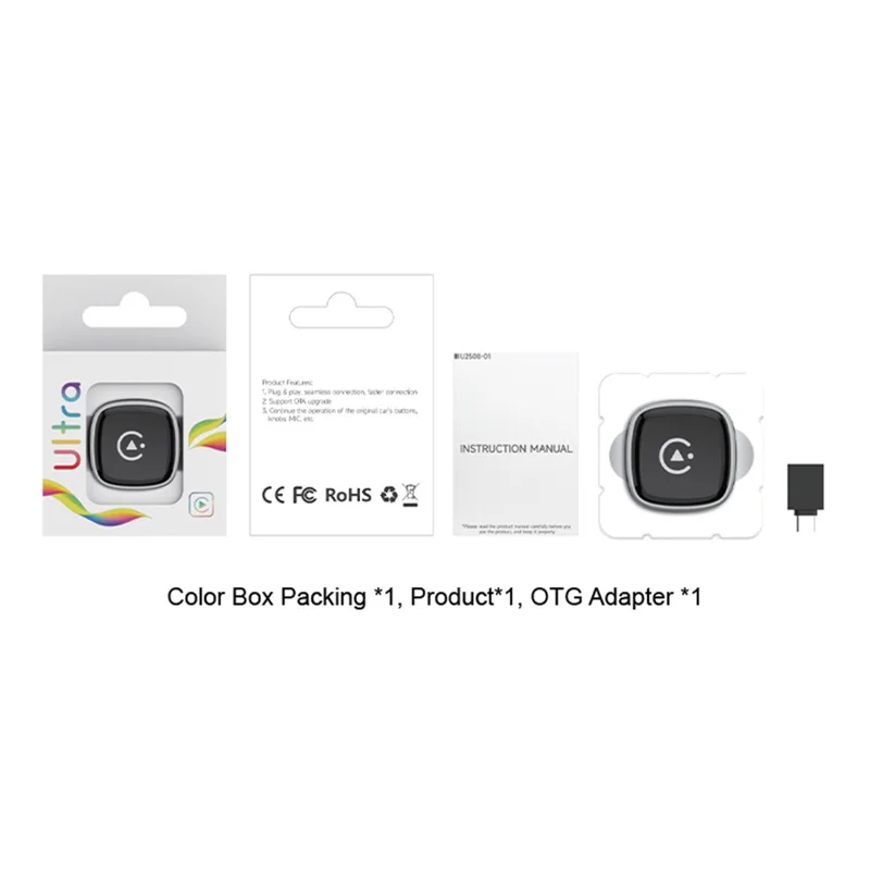 Adaptateur MINI Ultra 5 pour CarPlay et Android Auto sans fil, USB, Plug and Play