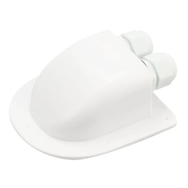 A6098 Solar Panel White Double Cable Entry Gland Box Waterproof RV Camper Solar Entry Housing with Screws
