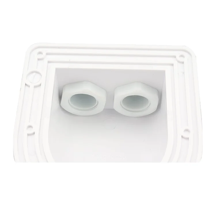 A6098 Solar Panel White Double Cable Entry Gland Box Waterproof RV Camper Solar Entry Housing with Screws