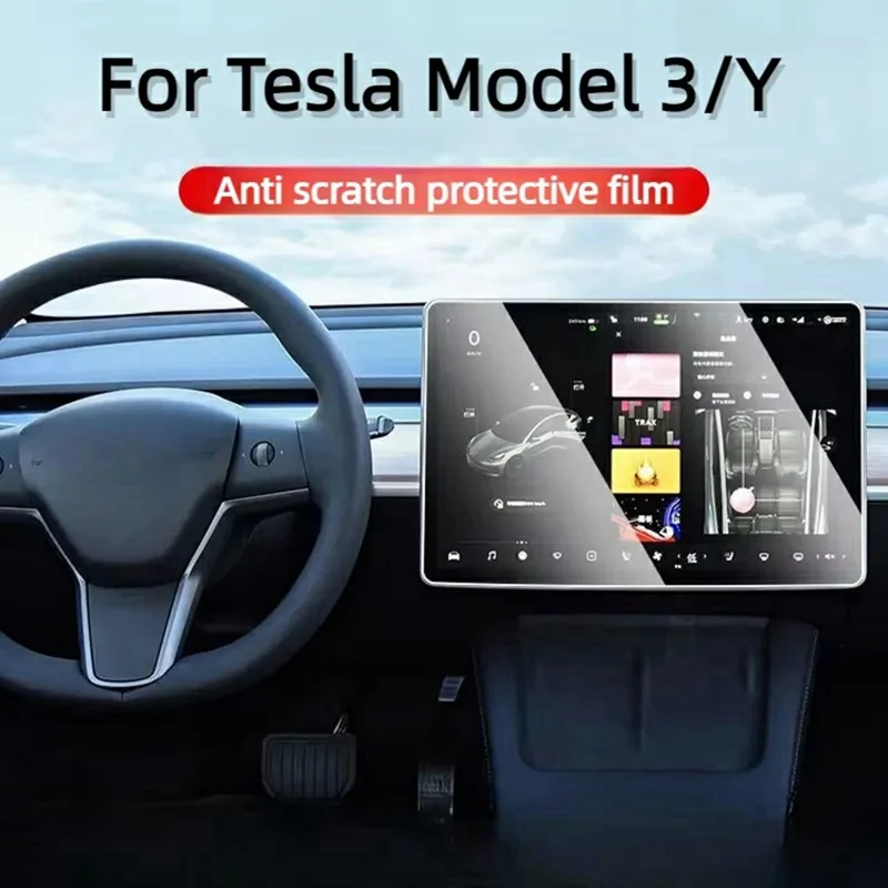 Protetor de Ecrã para GPS de Carro de 15 Polegadas para Tesla Model 3 / Y (2019-2025), Filme de Vidro Temperado
