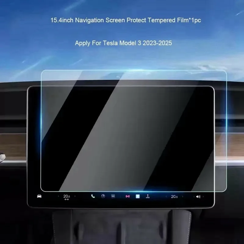 Protège-écran en verre trempé 15,4 pouces pour Tesla Model 3 / Y (2023-2025), film de protection pour navigation GPS automobile