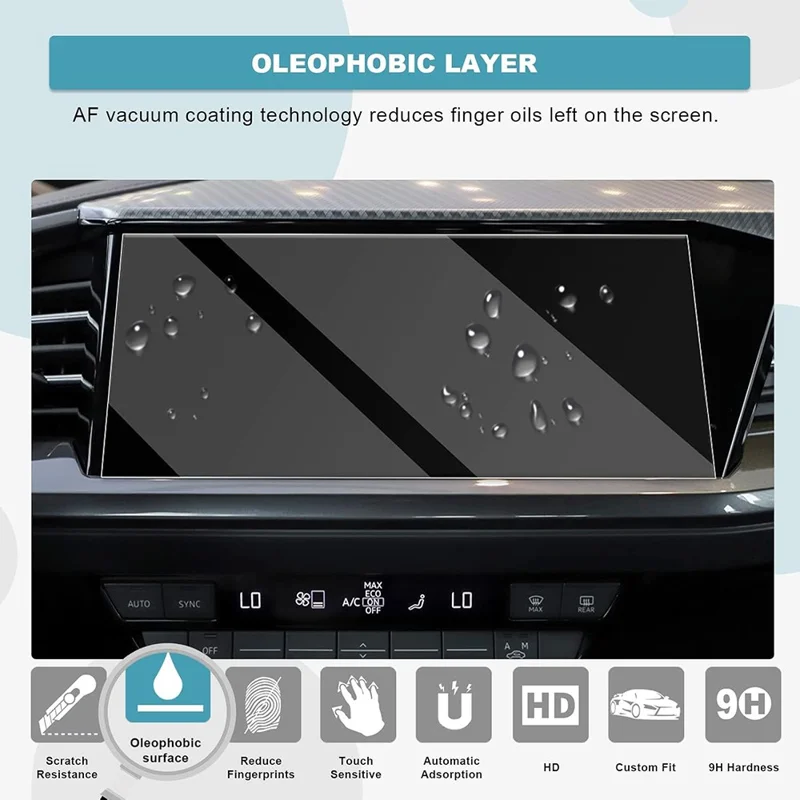 Закаленная пленка для Q4 e-tron 40 / 50 / Q4 Sportback e-tron / Q5 e-tron MMI 2022-2024, защита экрана навигации 11,6 дюйма