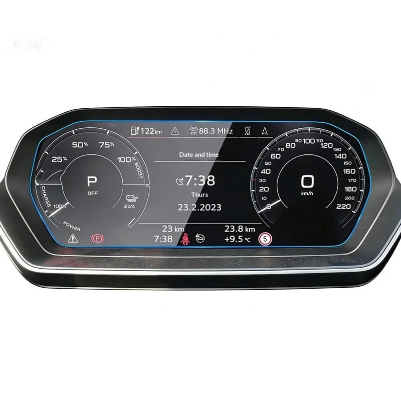 Защитная пленка для приборной панели Q4 e-tron 2022-2024, 10,25 дюйма, с защитой от отпечатков пальцев, закаленное стекло