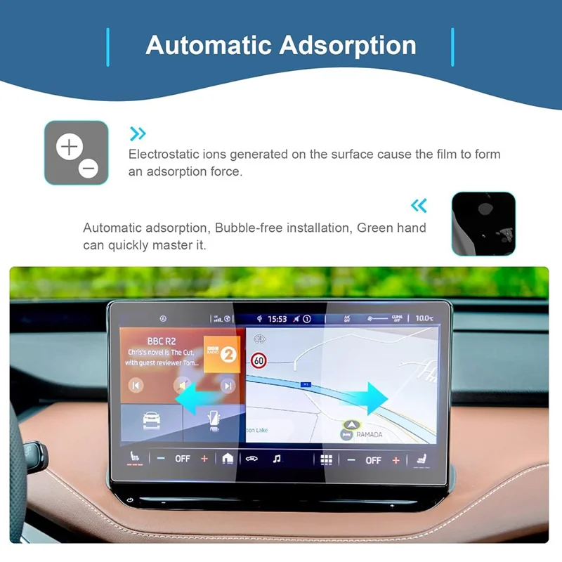 Защитная пленка для навигационного экрана 13 дюймов ENYAQ iV 2021-2025, HD прозрачная, антицарапины, закаленное стекло