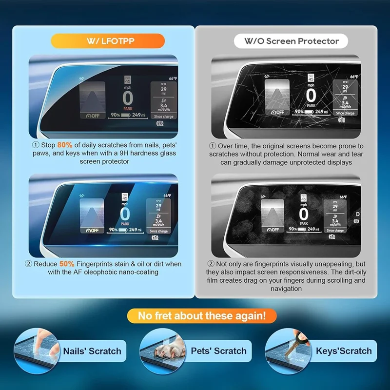 For ID.3 2025-2026 12.9 Inch Navigation Screen Protector 9H Hardness HD Clear Tempered Glass Film