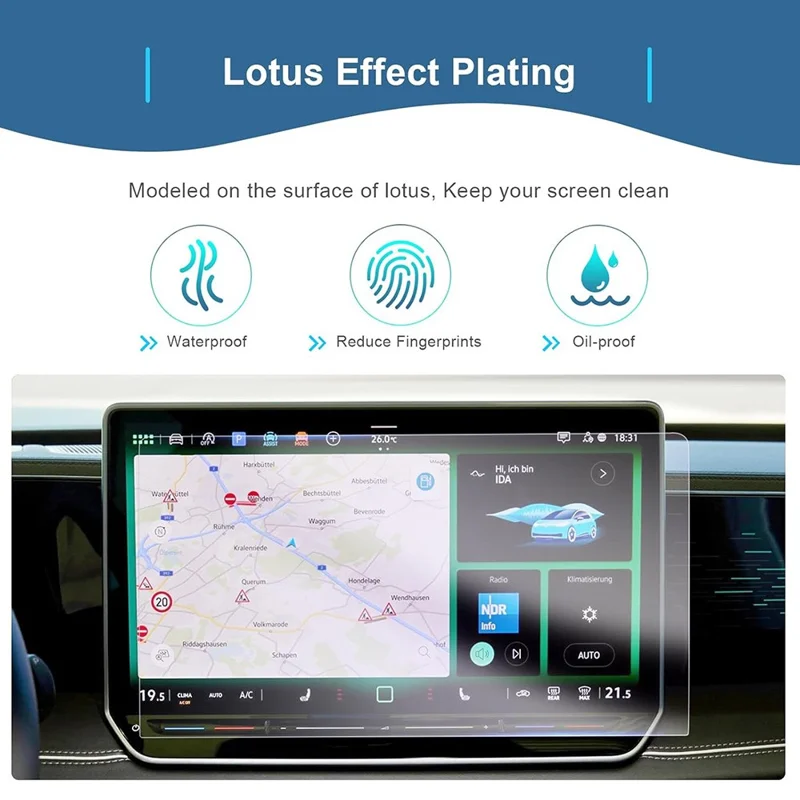 For ID.3 2025-2026 12.9 Inch Navigation Screen Protector 9H Hardness HD Clear Tempered Glass Film