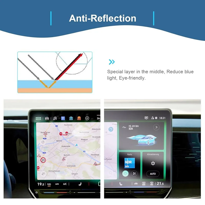 For ID.3 2025-2026 12.9 Inch Navigation Screen Protector 9H Hardness HD Clear Tempered Glass Film