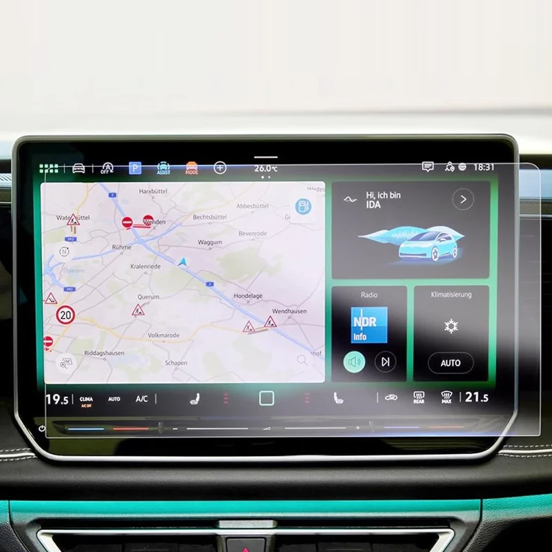 Защитная пленка для экрана навигации 12 дюймов ID.4X / ID.6X 2021-2024, закаленное стекло HD Clear с твердостью 9H