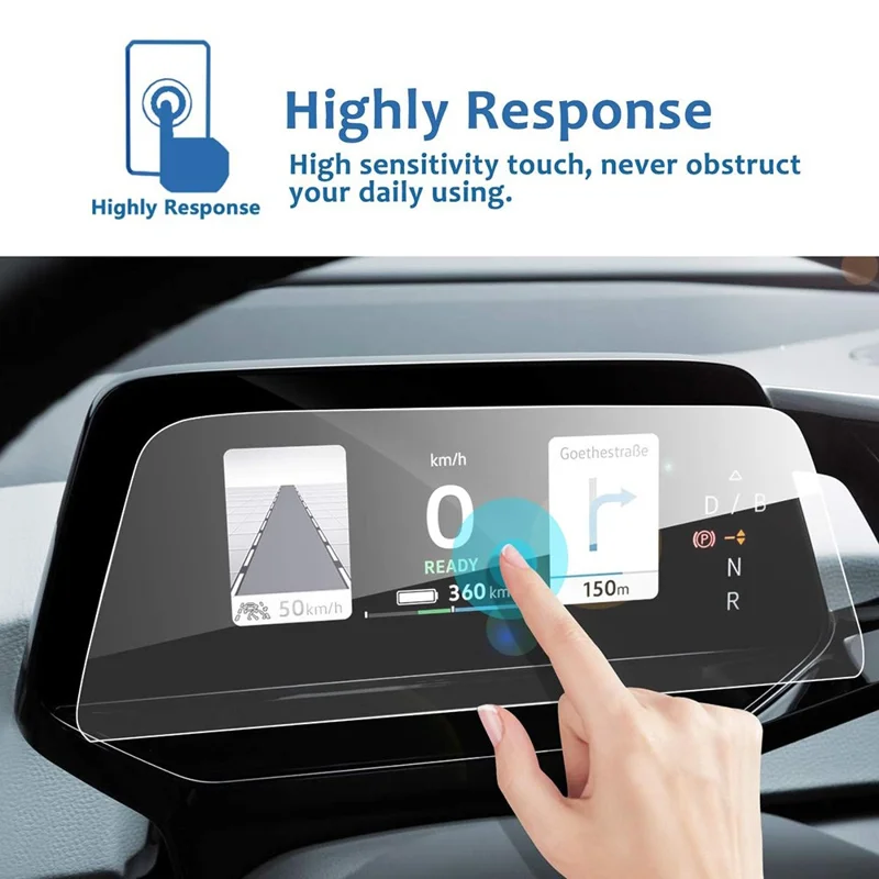 Protector de Pantalla para ID.4X / ID.6X 2021-2024 de 5,3 Pulgadas, Película de Cristal Templado con Resistencia a Huellas Dactilares