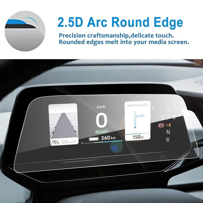 Защитная пленка для приборной панели ID.3 2021-2025, 5,3 дюйма, с защитой от отпечатков пальцев, из закаленного стекла