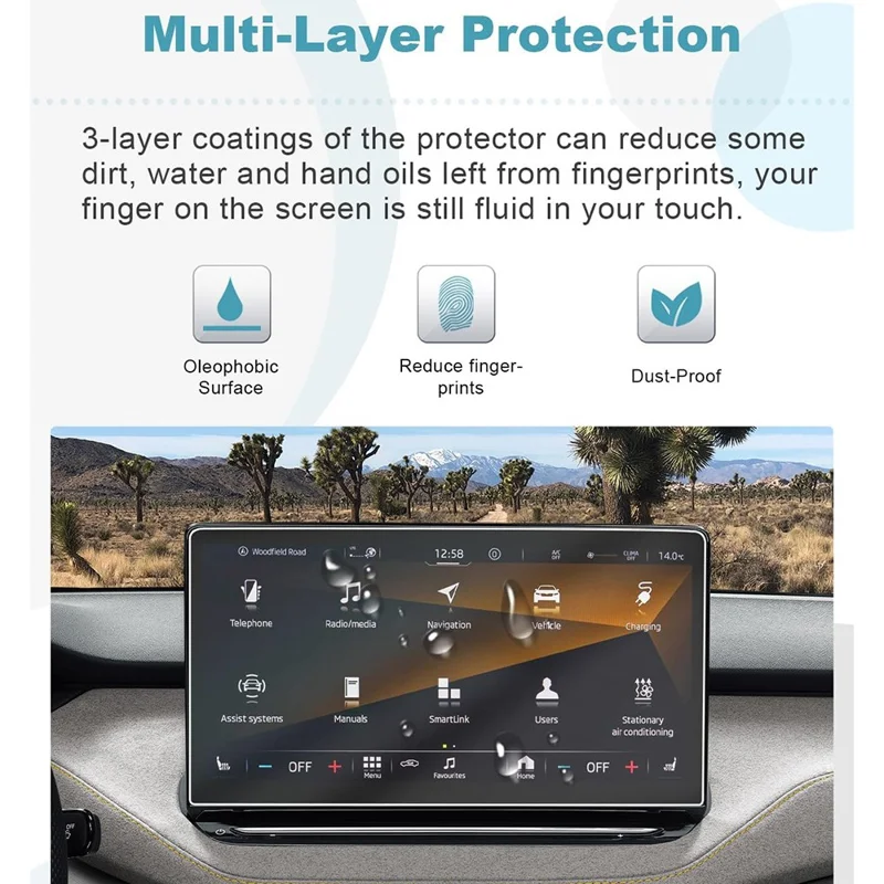 Защитная пленка для навигационного экрана Elroq 2025 13 дюймов HD Прозрачная антицарапинная пленка из закаленного стекла