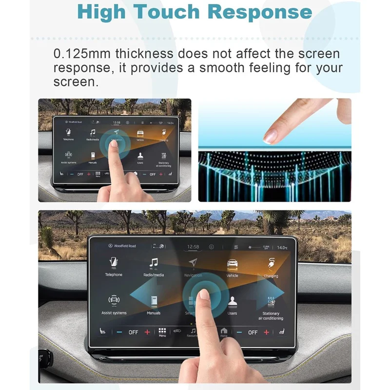 Защитная пленка для навигационного экрана Elroq 2025 13 дюймов HD Прозрачная антицарапинная пленка из закаленного стекла