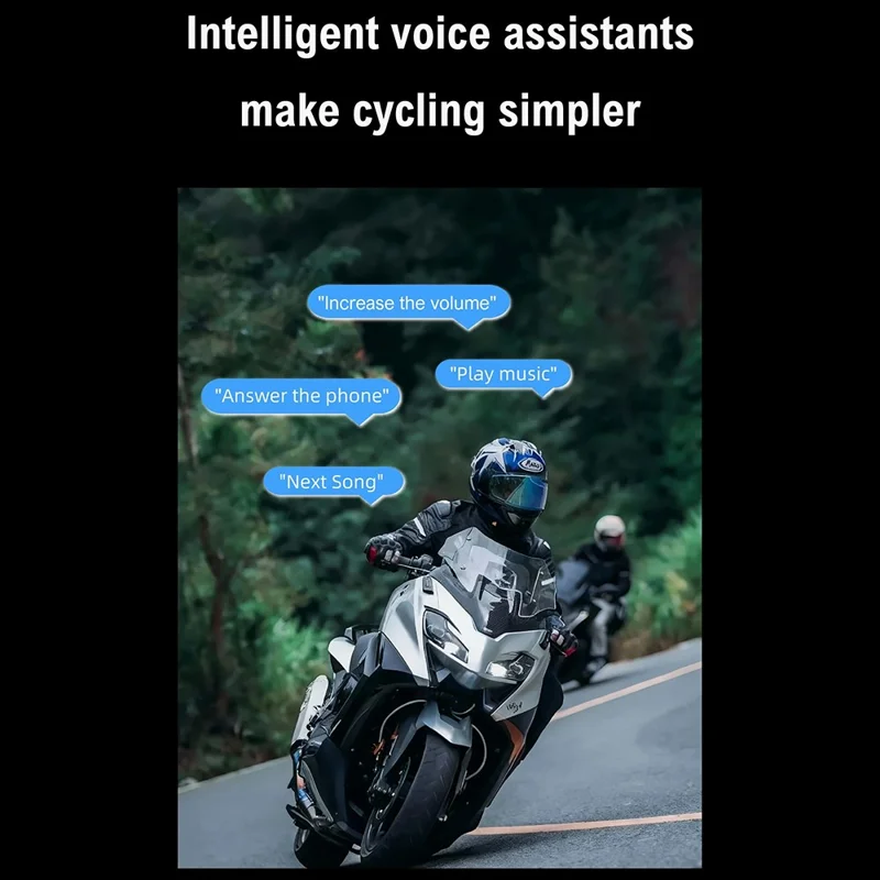 A3 PRO Motorcycle Helmet Bluetooth-compatible Intercom Headset with Hard Mic 1000m Range IP67 Waterproof Interphone