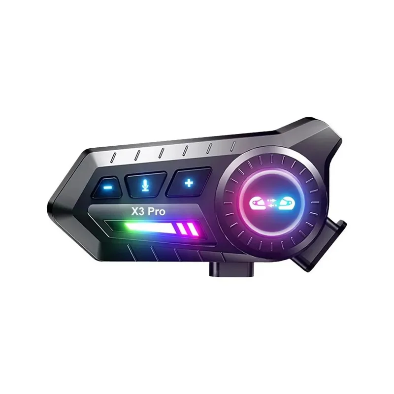 X3 PRO IP67 Waterproof Motorcycle Helmet Intercom Headset 1000m Range Noise Reduction Bluetooth-compatible Interphone with Hard Mic