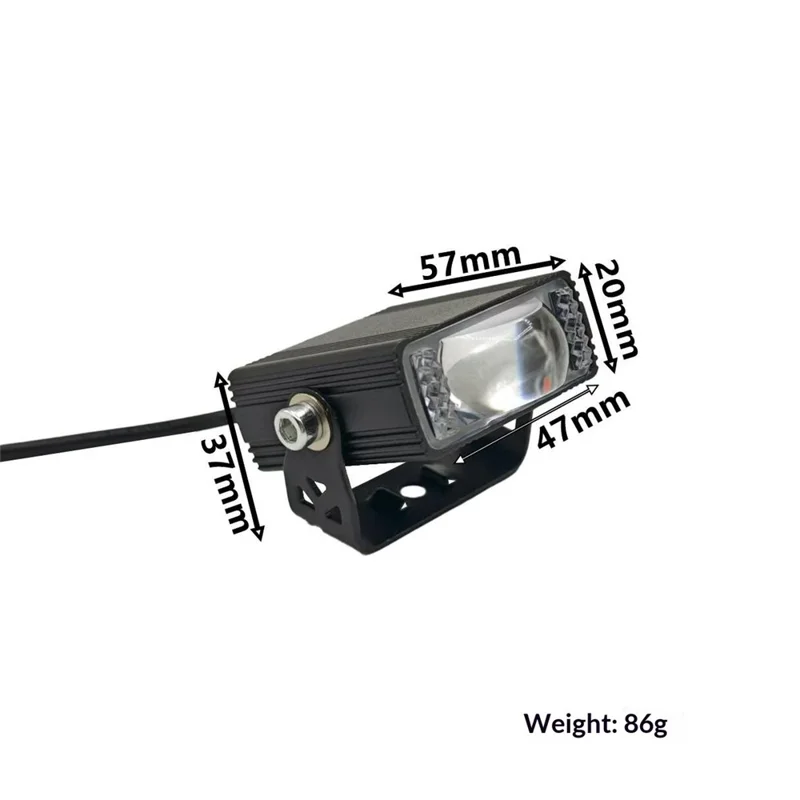 8W LED Headlight White Yellow Strobe 5 Modes Dual Lens Fog Light for Car Motorcycle SUV - Black