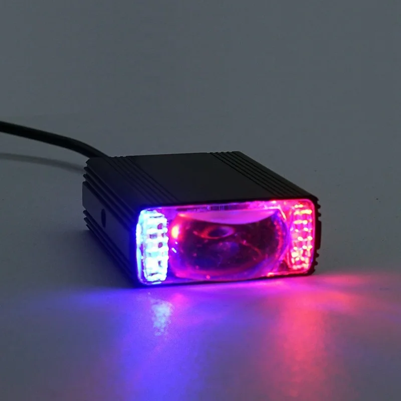 8W LED Headlight White Yellow Strobe 5 Modes Dual Lens Fog Light for Car Motorcycle SUV - Black