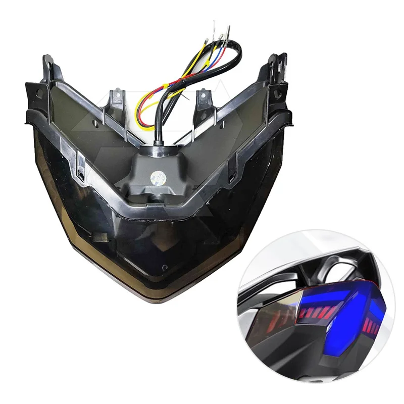 Motorcycle LED Tail Light for CLICK 125 / 150 / V1 / V2 / V3 / 125i V-Shape Turn Signal Brake Lamp - Blue Light