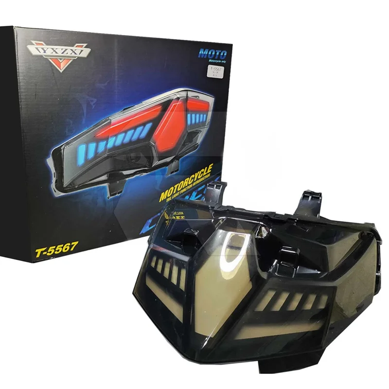 Motorcycle LED Tail Light for CLICK 125 / 150 / V1 / V2 / V3 / 125i V-Shape Turn Signal Brake Lamp - Blue Light