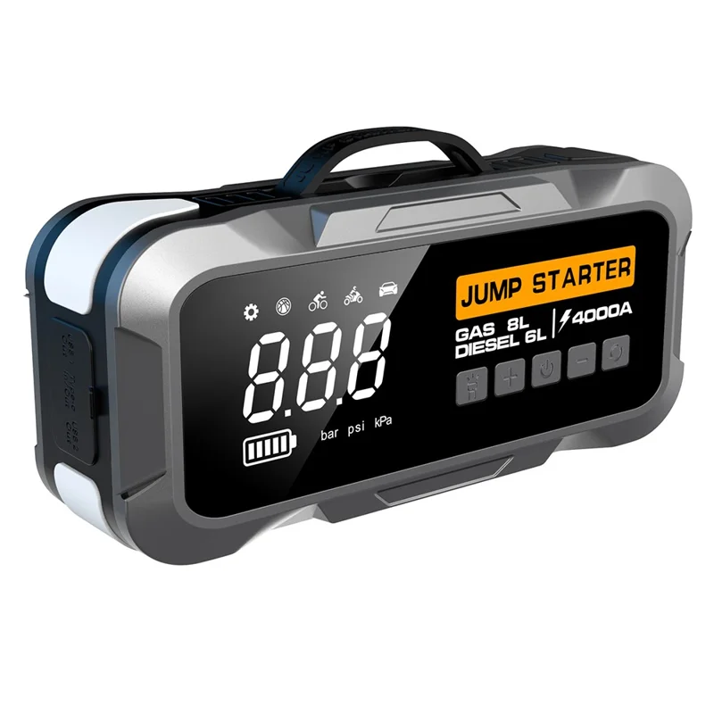 CY97 12000mAh Car Jump Starter with Air Compressor 150PSI Tire Inflator with LED Emergency Light