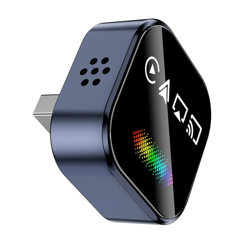 Adattatore Q1A 4 in 1 Wireless CarPlay, da Cablato a Wireless, Android Auto, Dongle USB, Supporto AirPlay e Mirror Link, con Luce Respirante - Zaffiro