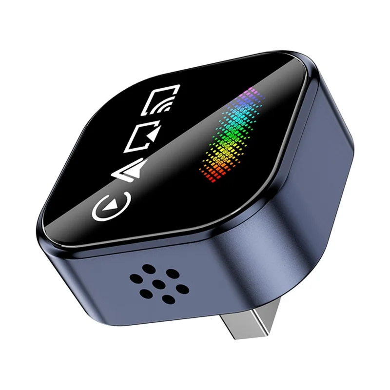 Adattatore Q1A 4 in 1 Wireless CarPlay, da Cablato a Wireless, Android Auto, Dongle USB, Supporto AirPlay e Mirror Link, con Luce Respirante - Zaffiro