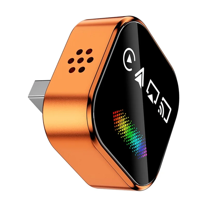 Q1A 4 in 1 Wireless CarPlay Adapter Box Android Auto AirPlay Mirror Link Wired to Wireless USB Dongle with Breathing Light - Orange