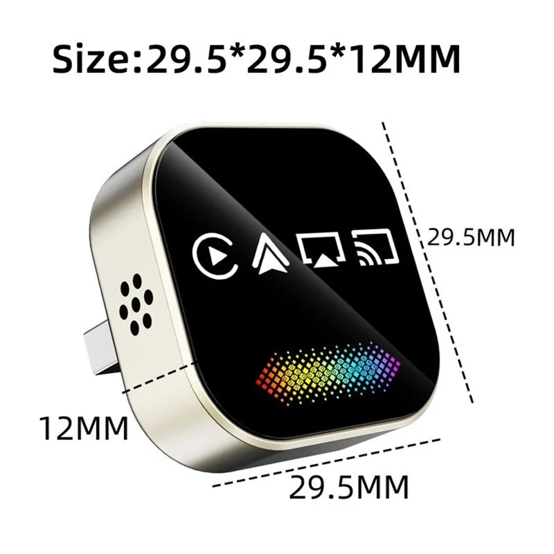 Q1A 4 in 1 Wireless CarPlay Adapter Box Android Auto AirPlay Mirror Link Wired to Wireless USB Dongle with Breathing Light - Orange