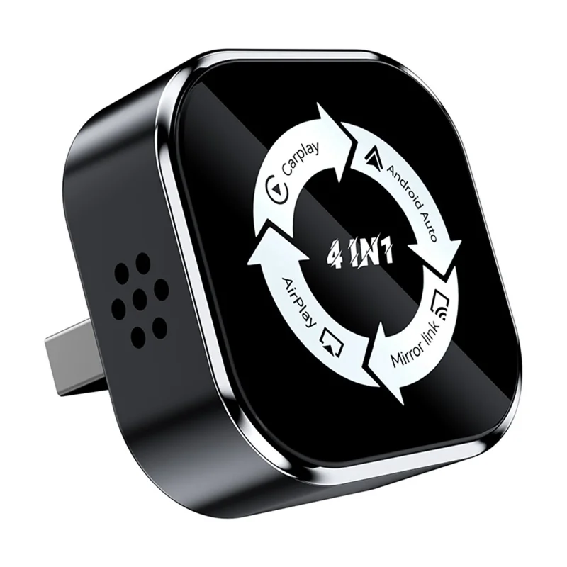 Q1A 4 in 1 CarPlay Android Auto AirPlay Mirror Link Adapter Bluetooth-compatible / WiFi Wireless AI Box USB Dongle - Black+White Symbol