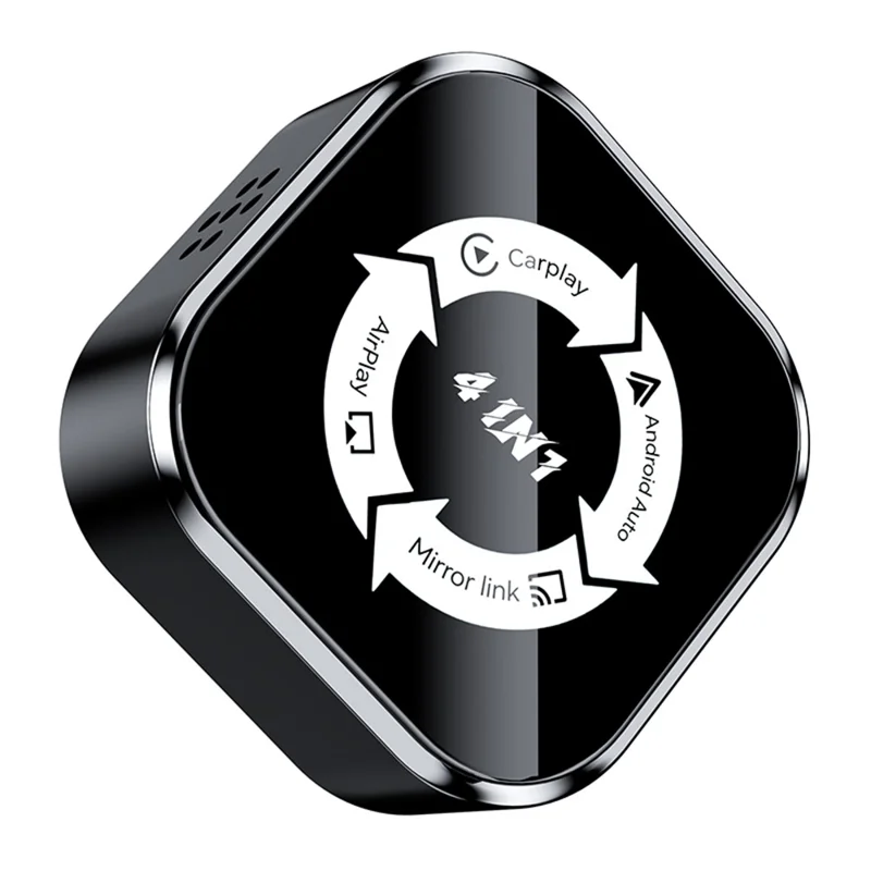 Q1A 4 in 1 CarPlay Android Auto AirPlay Mirror Link Adapter Bluetooth-compatible / WiFi Wireless AI Box USB Dongle - Black+White Symbol