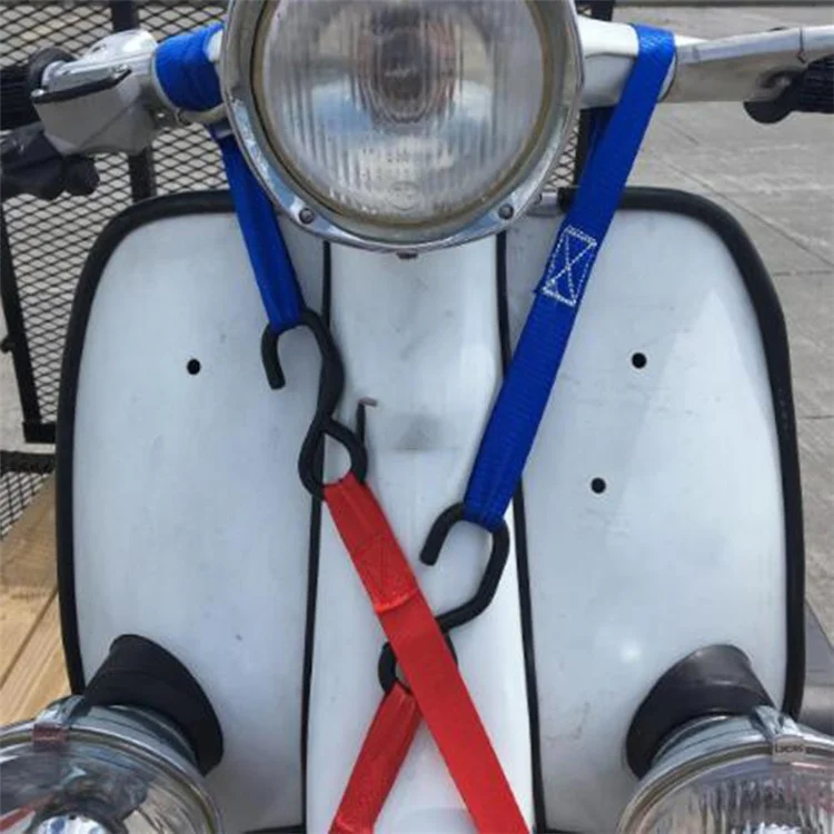 A3502 8PCS Blue Nylon ATV Hook Belt Motorcycle Tie Down Straps, Length: 32cm