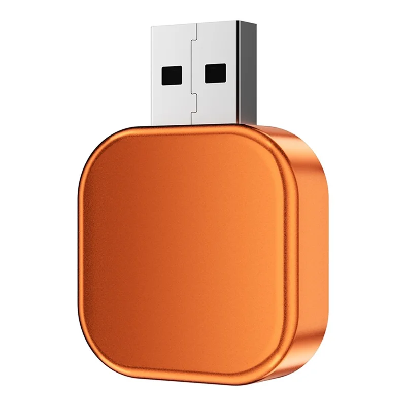 Q1AS 4 in 1 Diamond Cut Wireless CarPlay Adapter Wired to Wireless Android Auto AirPlay Mirror Link USB Dongle - Orange+Gold