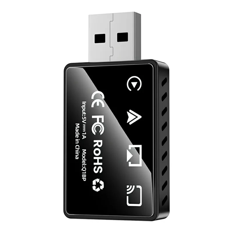 Q1BP 4 in 1 Wireless CarPlay Adapter AirPlay Mirror Link CarPlay Android Auto USB Dongle - Black