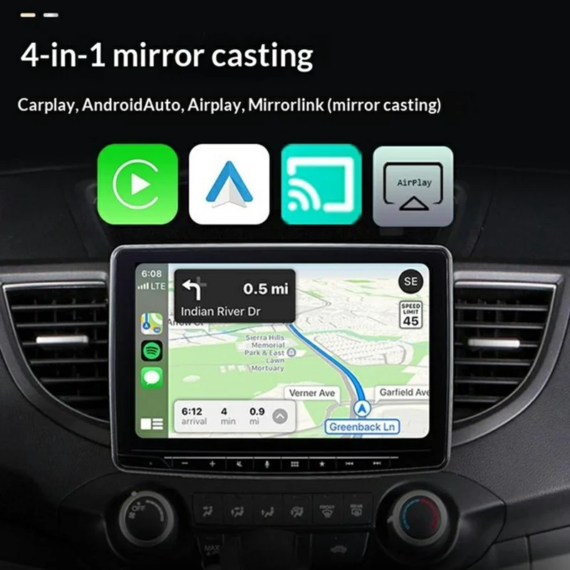 Q1BP 4 in 1 Wireless CarPlay Adapter AirPlay Mirror Link CarPlay Android Auto USB Dongle - Black