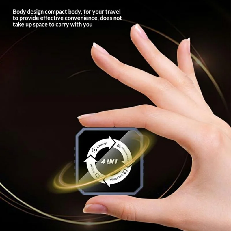 Q1BVS 4 in 1 Wired to Wireless CarPlay Adapter Android Auto Airplay Mirror Link AirPlay USB Dongle Smart AI Box - Sapphire  /  White Mark