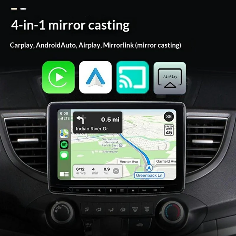 Q1BVS 4 in 1 Wired to Wireless CarPlay Adapter Android Auto Airplay Mirror Link AirPlay USB Dongle Smart AI Box - Orange  /  White Mark