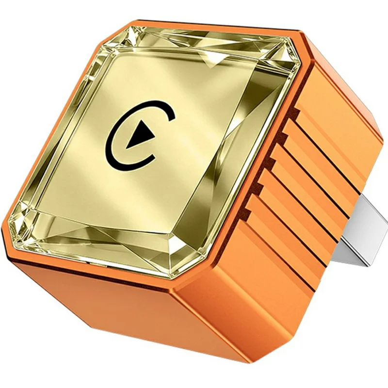 Q1BVS Wired to Wireless CarPlay Adapter 4 in 1 CarPlay Android Auto AirPlay Mirror Link Smart Box - Orange / Gold Diamond