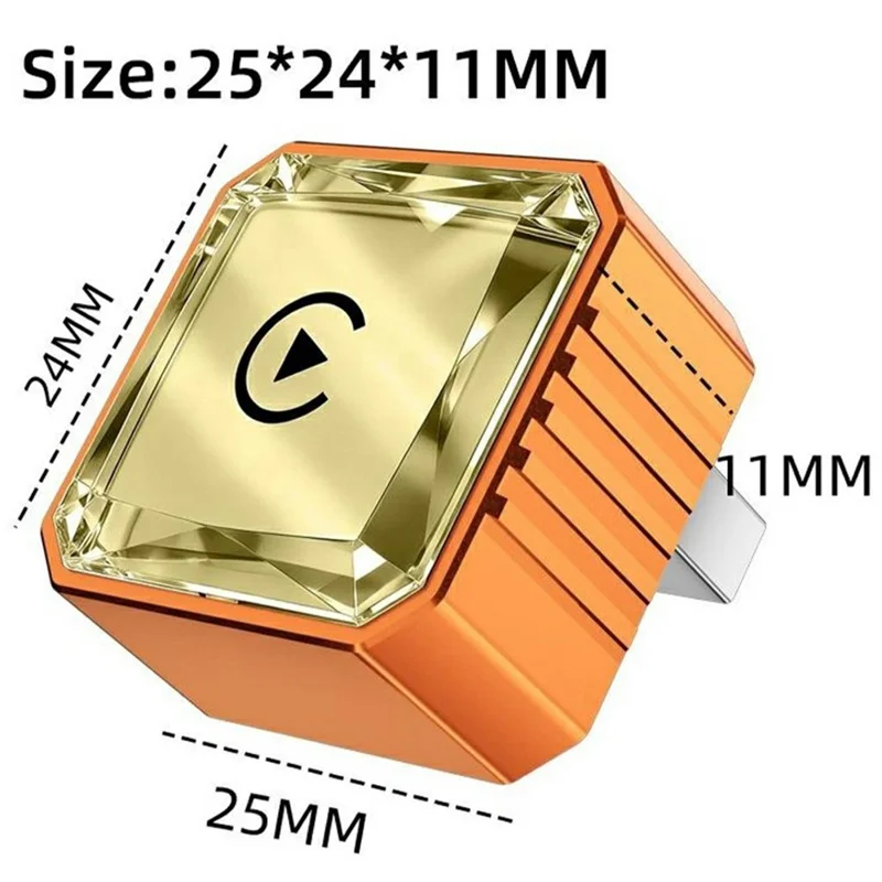 Q1BVS Wired to Wireless CarPlay Adapter 4 in 1 CarPlay Android Auto AirPlay Mirror Link Smart Box - Orange / Gold Diamond