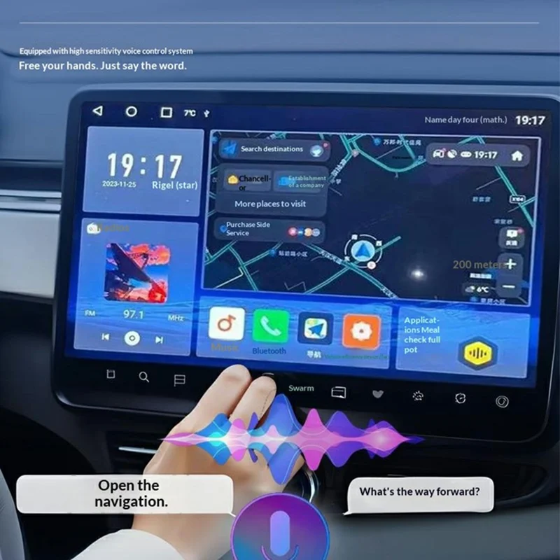 Q1BVS Wired to Wireless CarPlay Adapter 4 in 1 CarPlay Android Auto AirPlay Mirror Link Smart Box - Orange / Gold Diamond