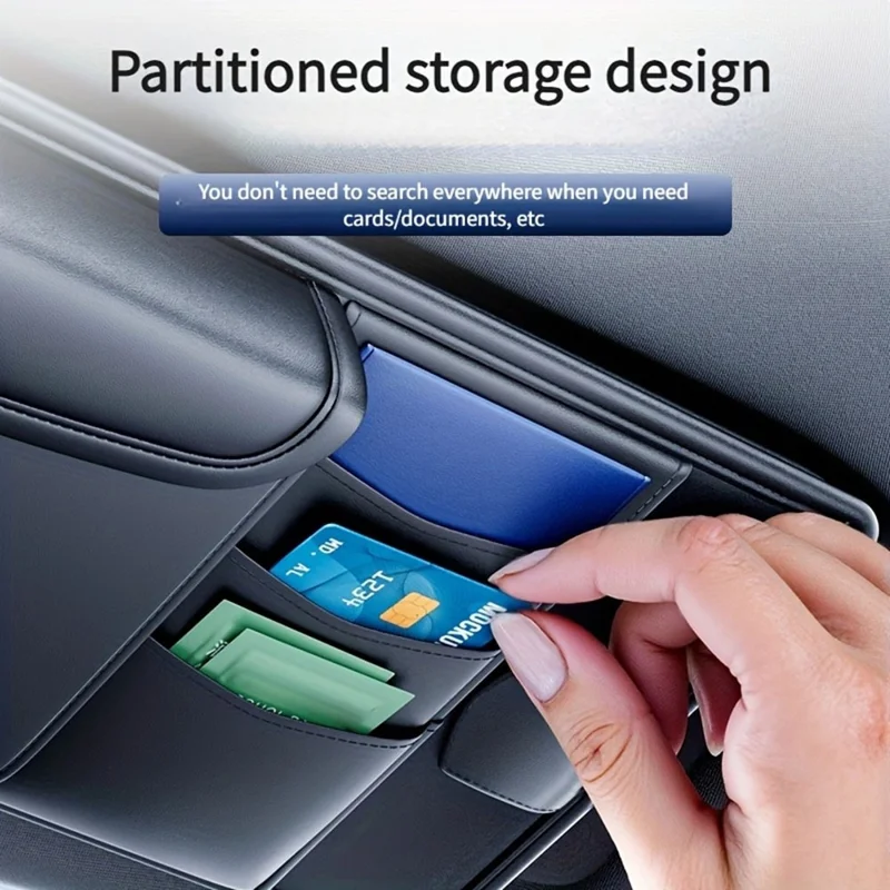 Organisateur pour pare-soleil de voiture, porte-boîte de mouchoirs, compartiment de rangement pour lunettes, pochette de rangement multifonction pour cartes, pour voitures et camions