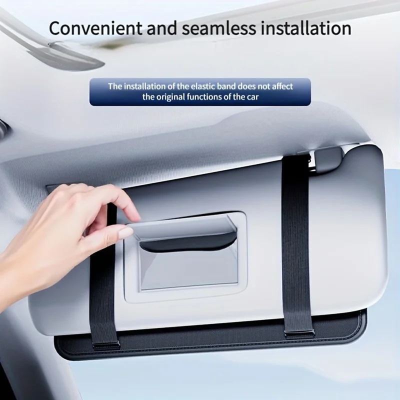 Organisateur pour pare-soleil de voiture, porte-boîte de mouchoirs, compartiment de rangement pour lunettes, pochette de rangement multifonction pour cartes, pour voitures et camions