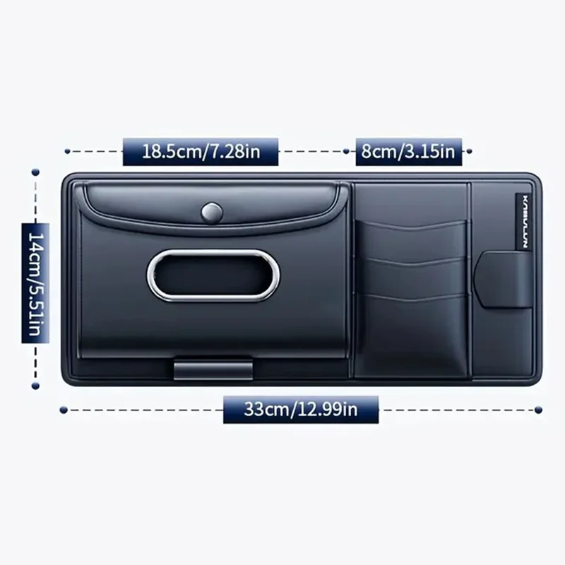 Organisateur pour pare-soleil de voiture, porte-boîte de mouchoirs, compartiment de rangement pour lunettes, pochette de rangement multifonction pour cartes, pour voitures et camions