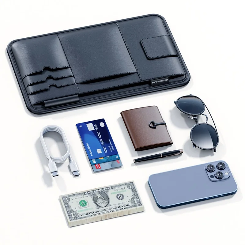 Auto-Sonnenblendenorganizer mit Multifunktionsspeicherbeutel für Brille, Kartenhalter, Dokumentenfach