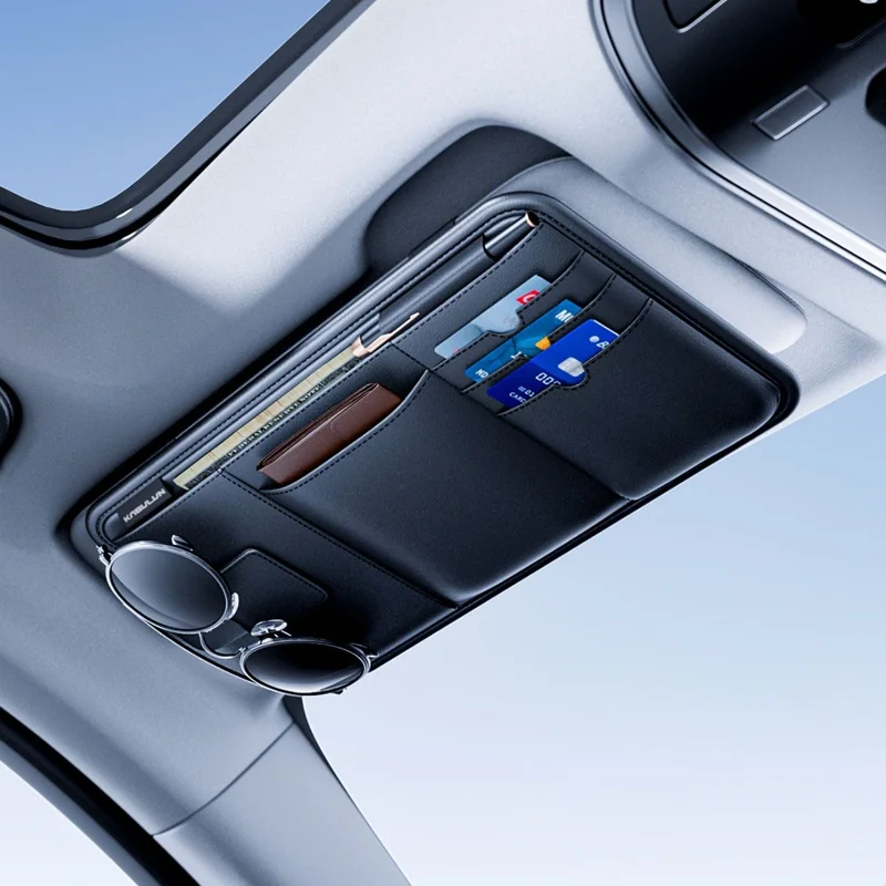 Auto-Sonnenblendenorganizer mit Multifunktionsspeicherbeutel für Brille, Kartenhalter, Dokumentenfach