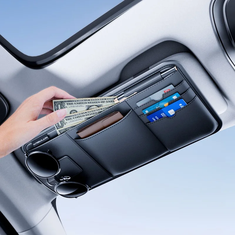 Auto-Sonnenblendenorganizer mit Multifunktionsspeicherbeutel für Brille, Kartenhalter, Dokumentenfach