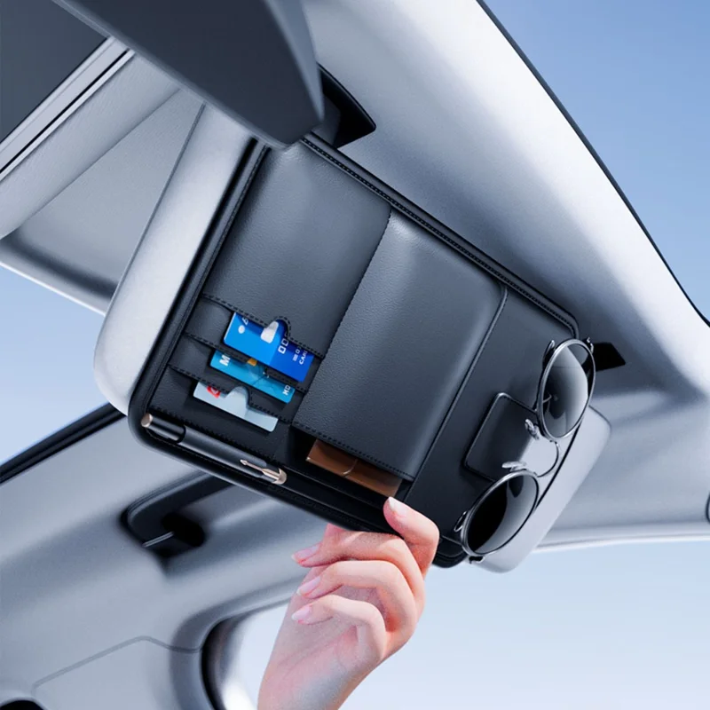 Auto-Sonnenblendenorganizer mit Multifunktionsspeicherbeutel für Brille, Kartenhalter, Dokumentenfach