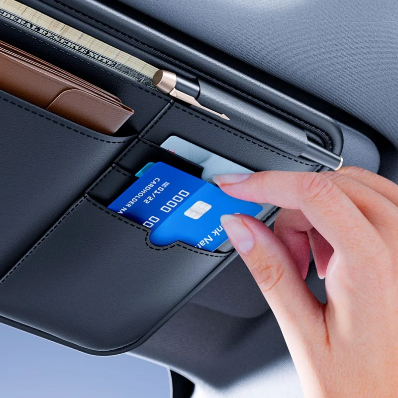 Auto-Sonnenblendenorganizer mit Multifunktionsspeicherbeutel für Brille, Kartenhalter, Dokumentenfach