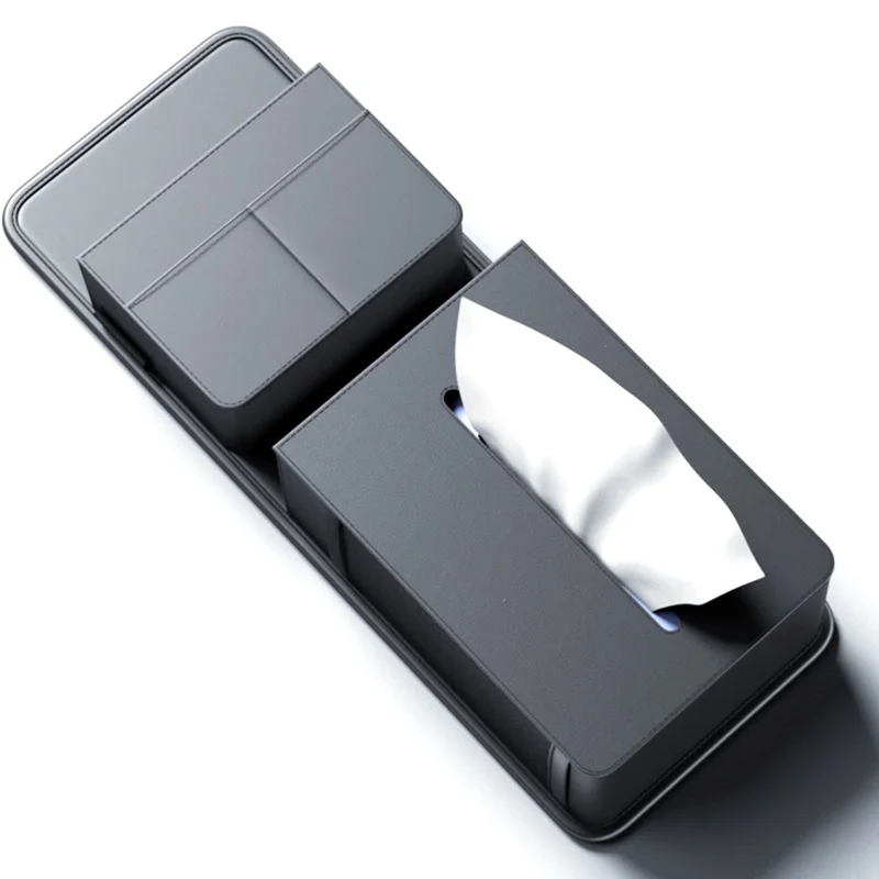 Bolsa organizadora colgante para coche con portapañuelos lateral, bolsa de almacenamiento multifuncional para el interior de vehículos universales