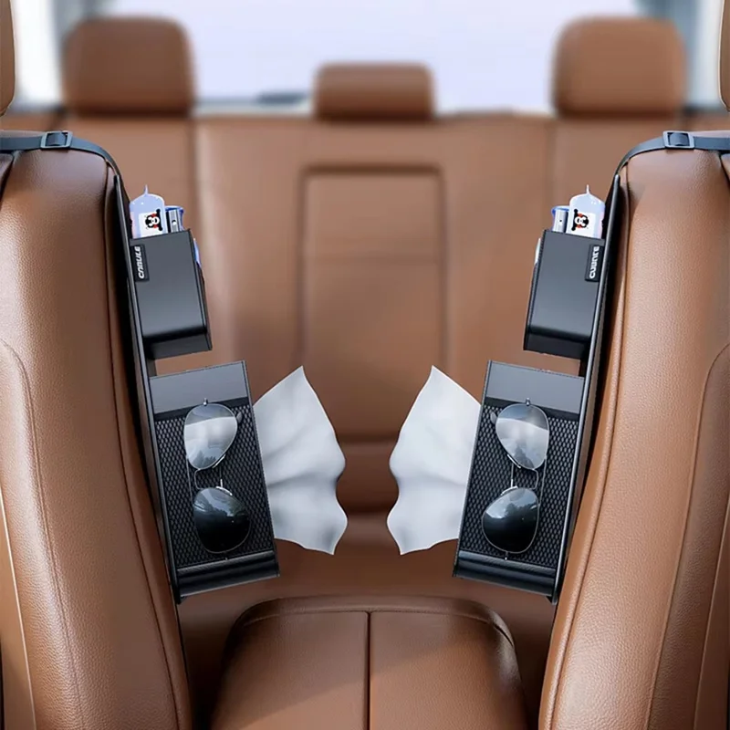 Bolsa organizadora colgante para coche con portapañuelos lateral, bolsa de almacenamiento multifuncional para el interior de vehículos universales