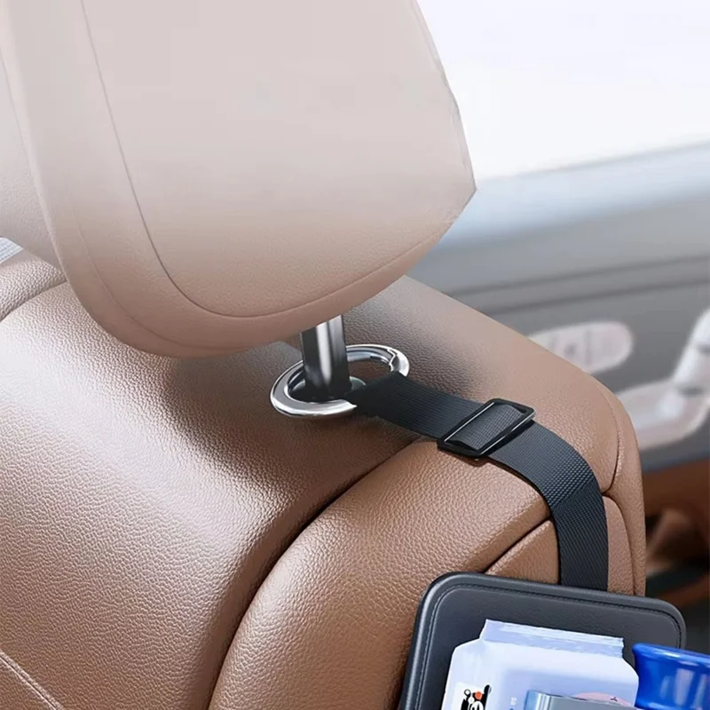 Bolsa organizadora colgante para coche con portapañuelos lateral, bolsa de almacenamiento multifuncional para el interior de vehículos universales